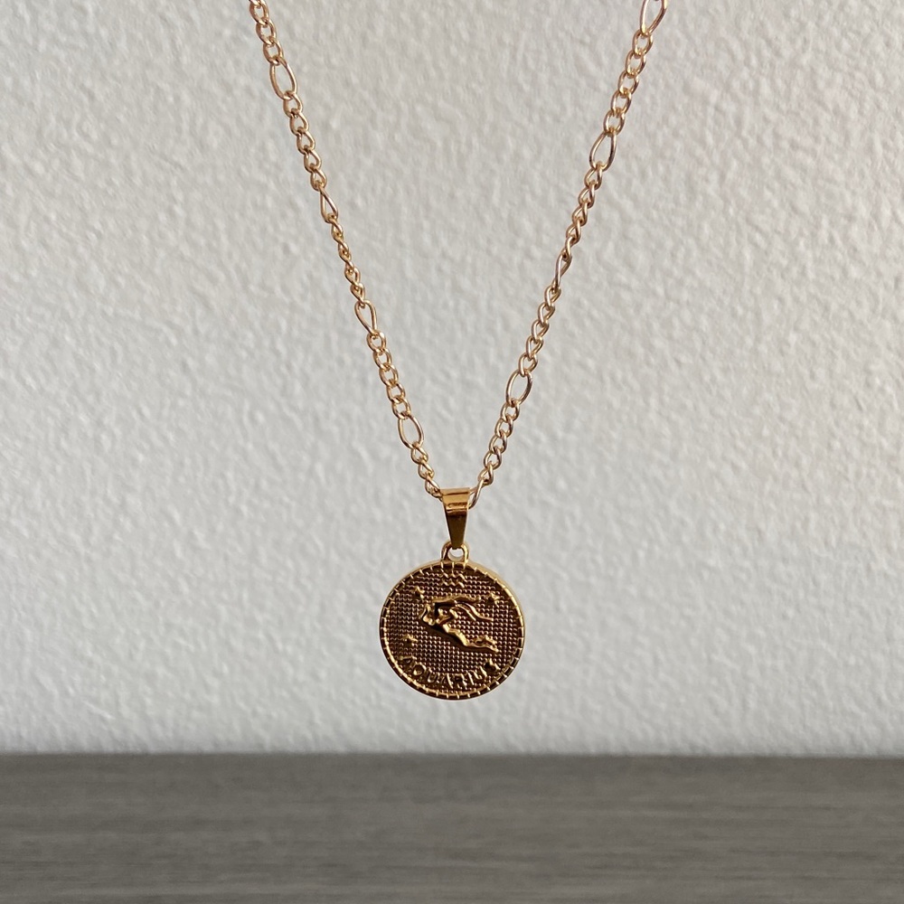 Pretty Bird • Yellow Gold Plated Aquarius Pendant Necklace